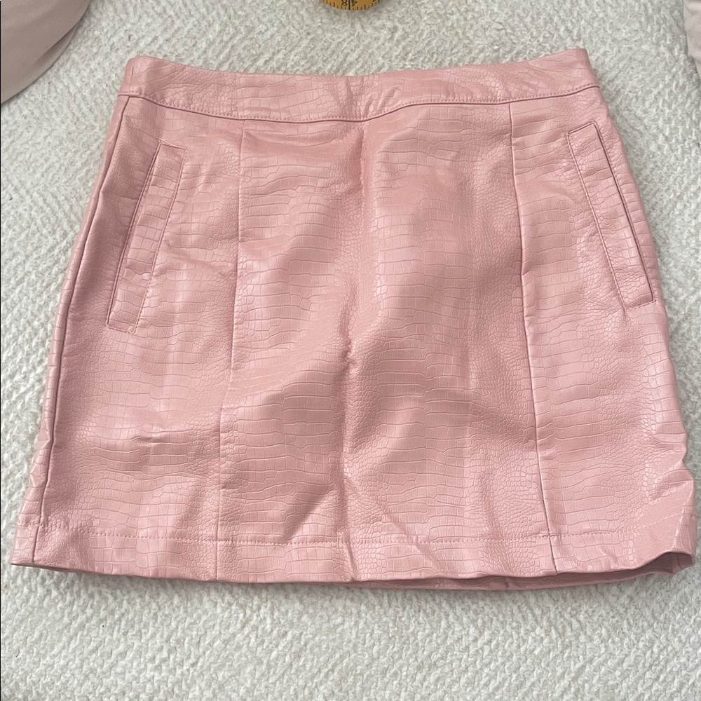 Miami Pink Textured Pencil Skirt